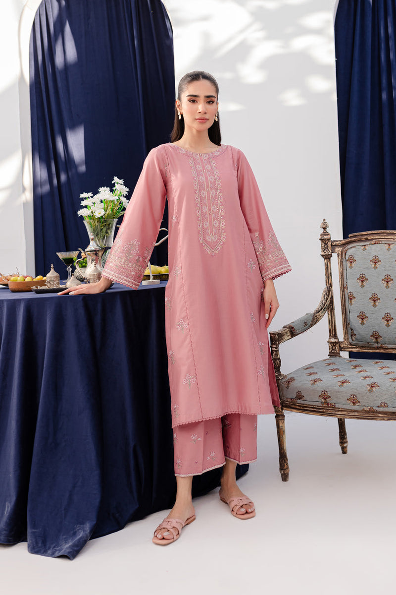 Pink Lily 2Pc - Embroidered Lawn Dress