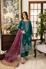 Greenberg 3Pc - Embroidered Lawn Dress