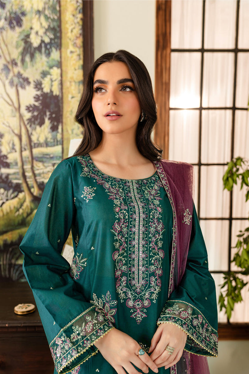 Greenberg 3Pc - Embroidered Lawn Dress