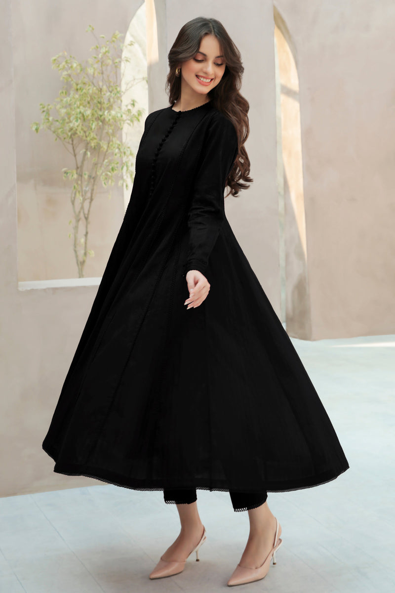 BLACK ROSE LAWN DRESS