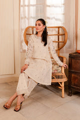 Almond 2Pc - Embroidered Lawn Dress