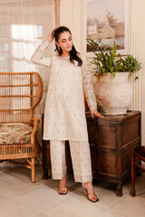 Almond 2Pc - Embroidered Lawn Dress