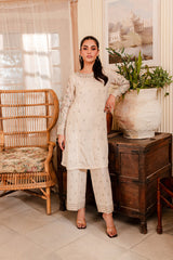 Almond 2Pc - Embroidered Lawn Dress