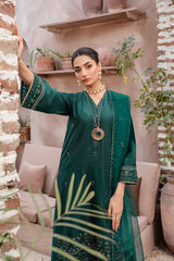 Zink Pine 3Pc - Embroidered Lawn Dress