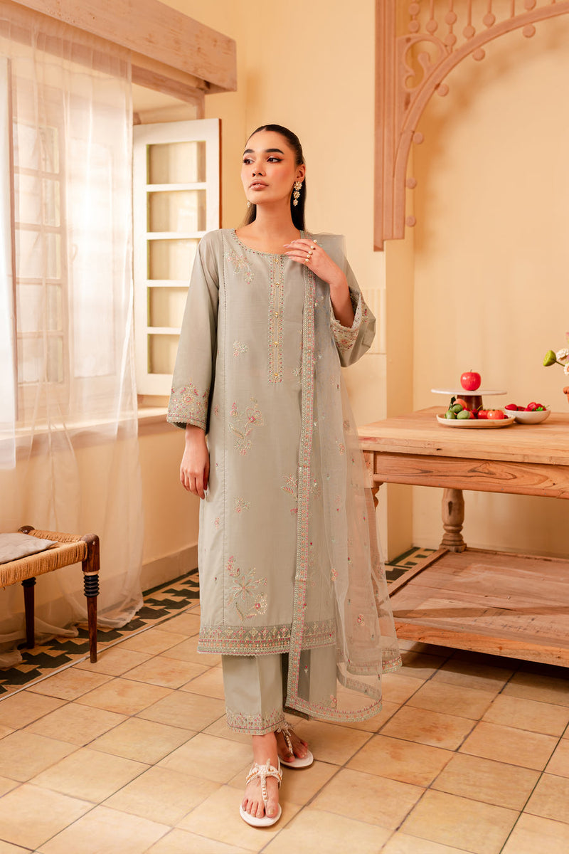 Katherine 3Pc - Embroidered Lawn Dress