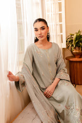 Katherine 3Pc - Embroidered Lawn Dress