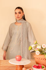 Katherine 3Pc - Embroidered Lawn Dress