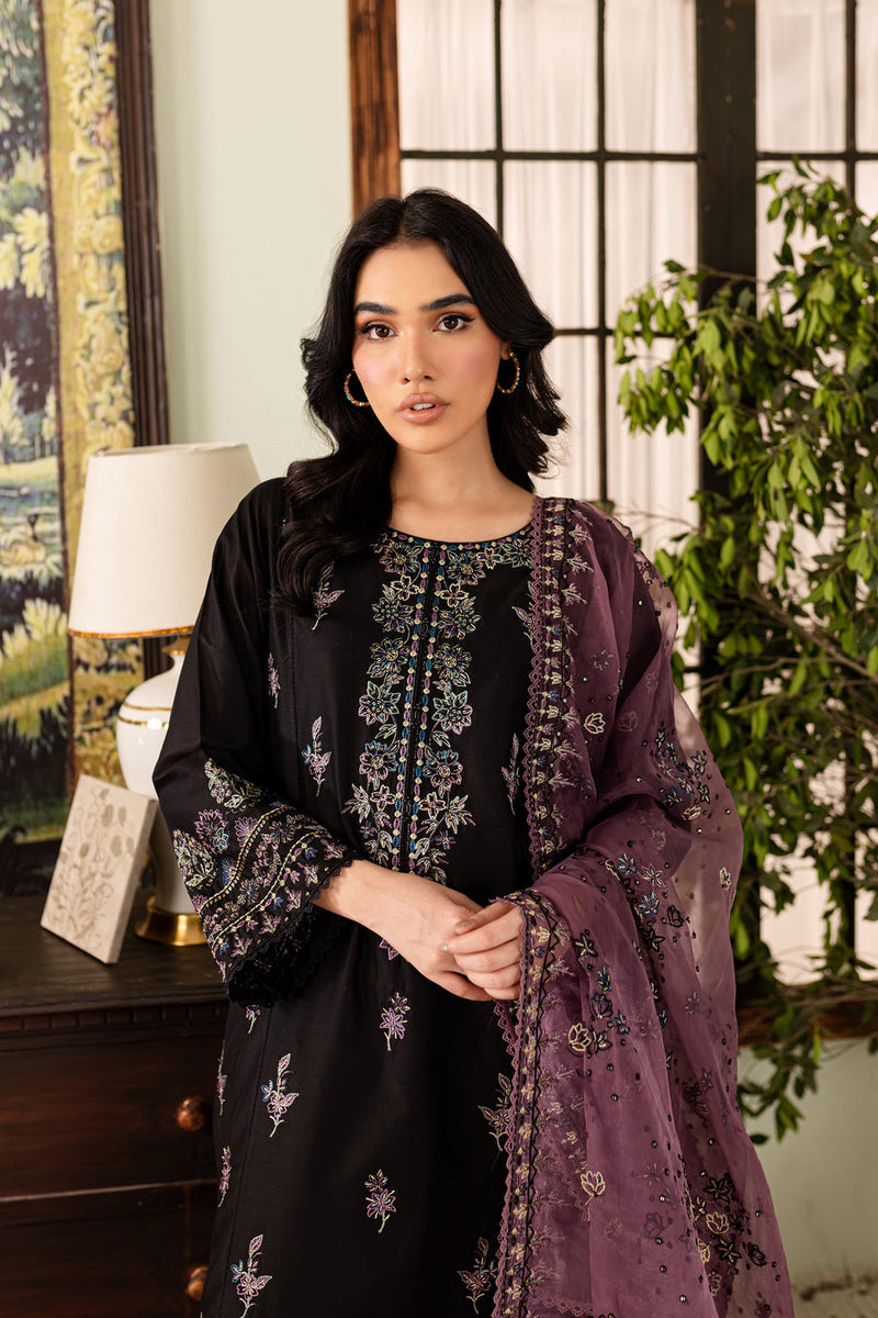 Black Rose 3Pc - Embroidered Lawn Dress