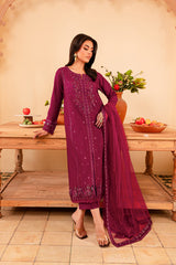 Turkish 3Pc - Embroidered Lawn Stitched Dress