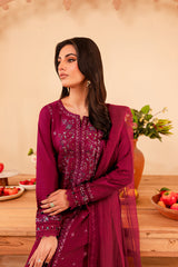 Turkish 3Pc - Embroidered Lawn Stitched Dress