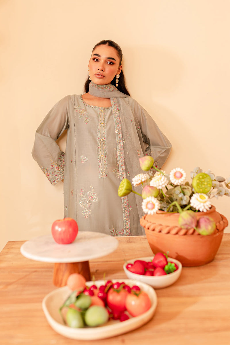 Katherine 3Pc - Embroidered Lawn Dress