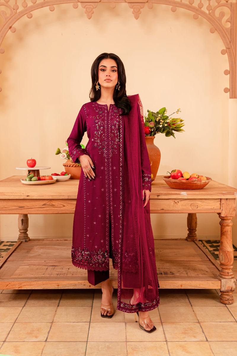 Turkish 3Pc - Embroidered Lawn Stitched Dress