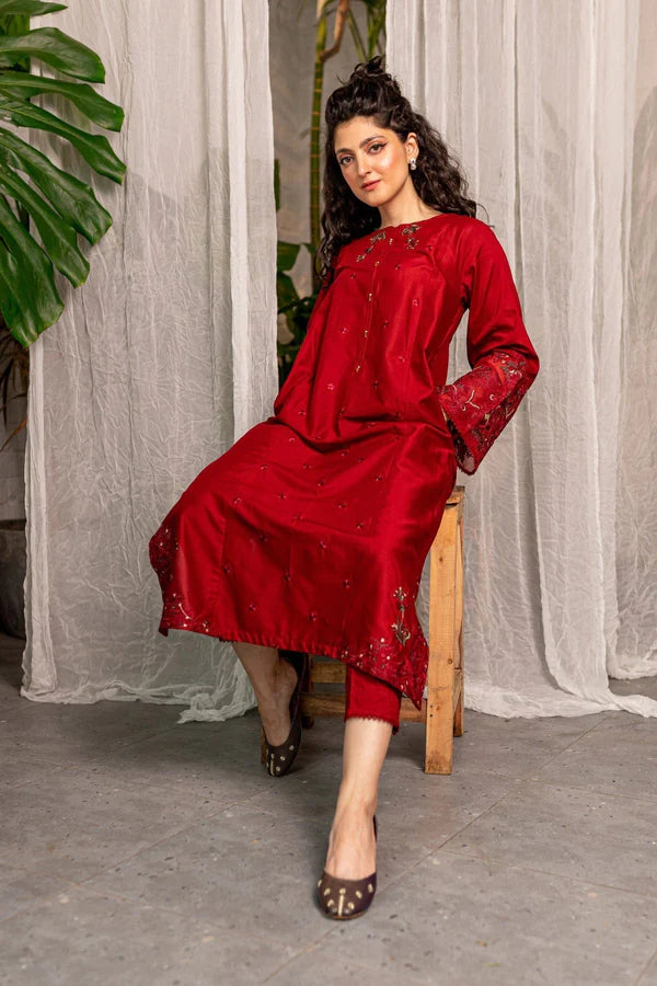 BEST SELLING 2PC AFEEFA EMBROIDERED SUIT