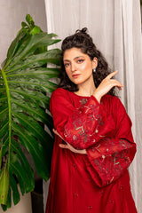 BEST SELLING 2PC AFEEFA EMBROIDERED SUIT