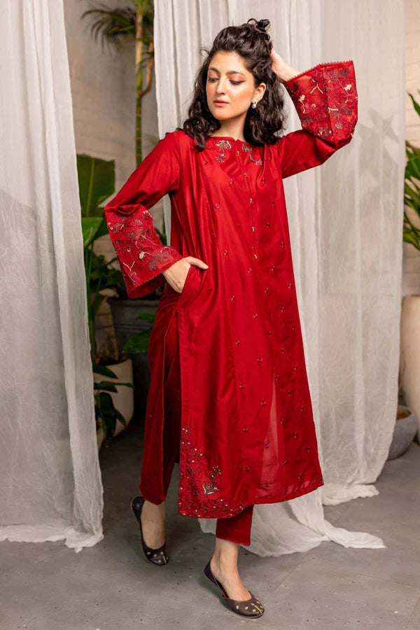 BEST SELLING 2PC AFEEFA EMBROIDERED SUIT