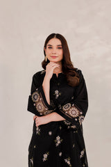 Aizal Black 02 PC Embroidered Stitched Lawn Dress