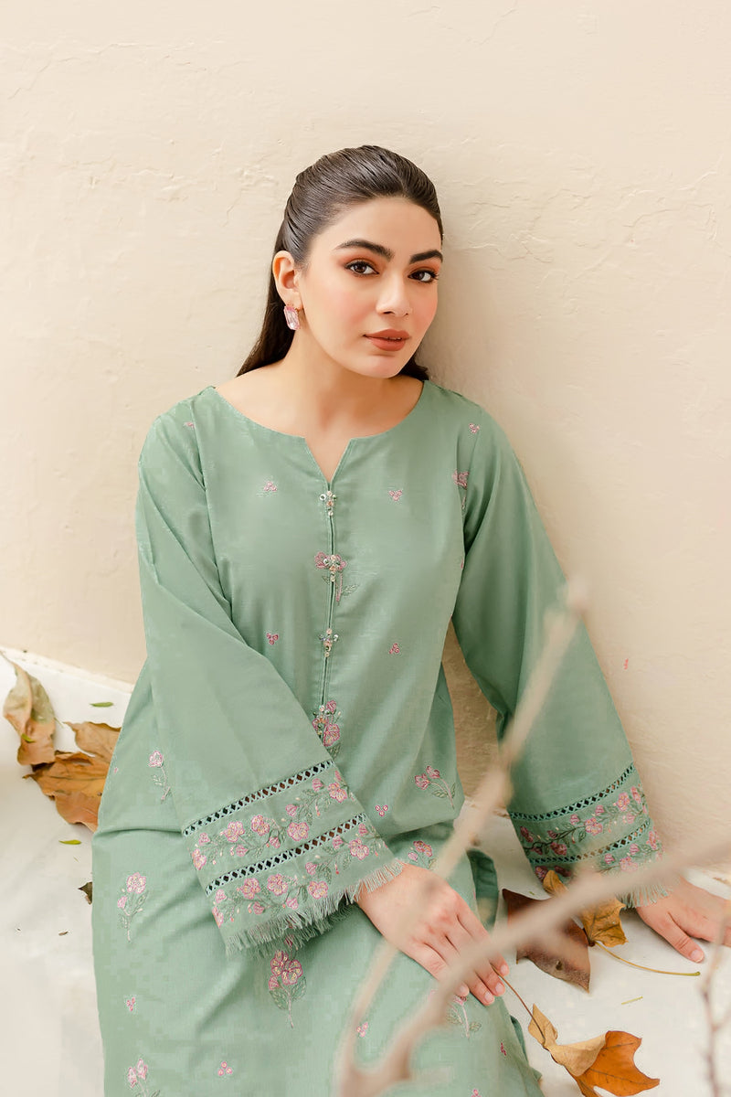 Safina 2Pc - Embroidered Pima Lawn Dress