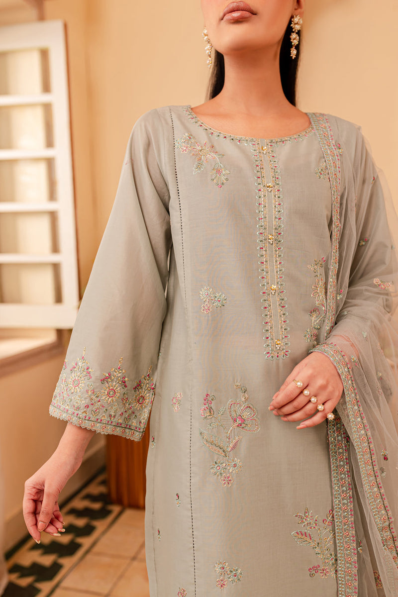 Katherine 3Pc - Embroidered Lawn Dress