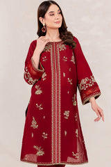 Maroon 2 PC Embroidered Lawn Dress