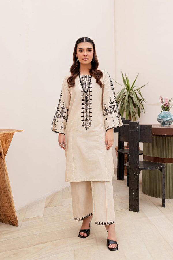 BLACK FROST 2PC - EMBROIDERED LAWN DRESS