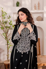 BLACK MONOCHROME 3PC EMBROIDERED WITH SEQUINS